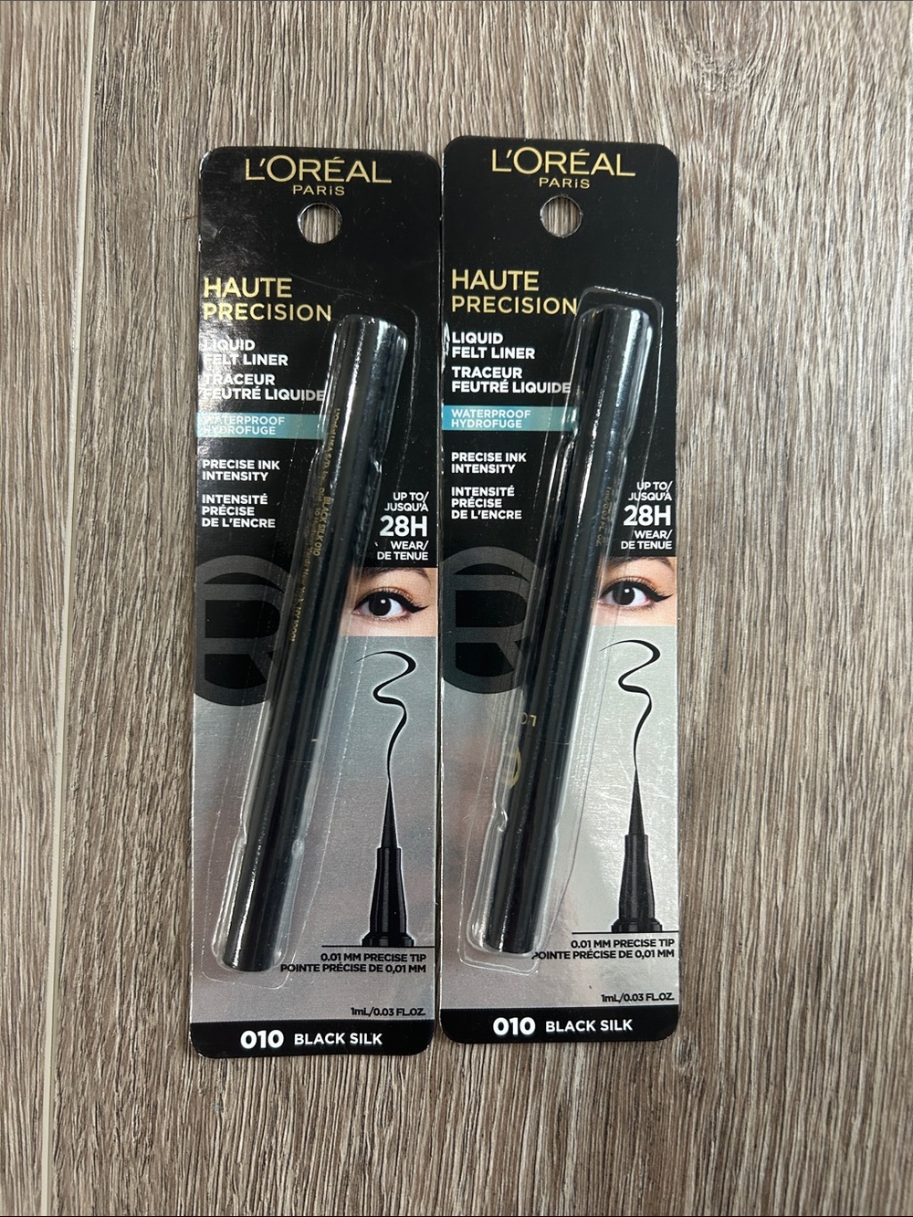 2X L'Oréal Paris Haute Precision Liquid Felt Liner - Black Silk (010)